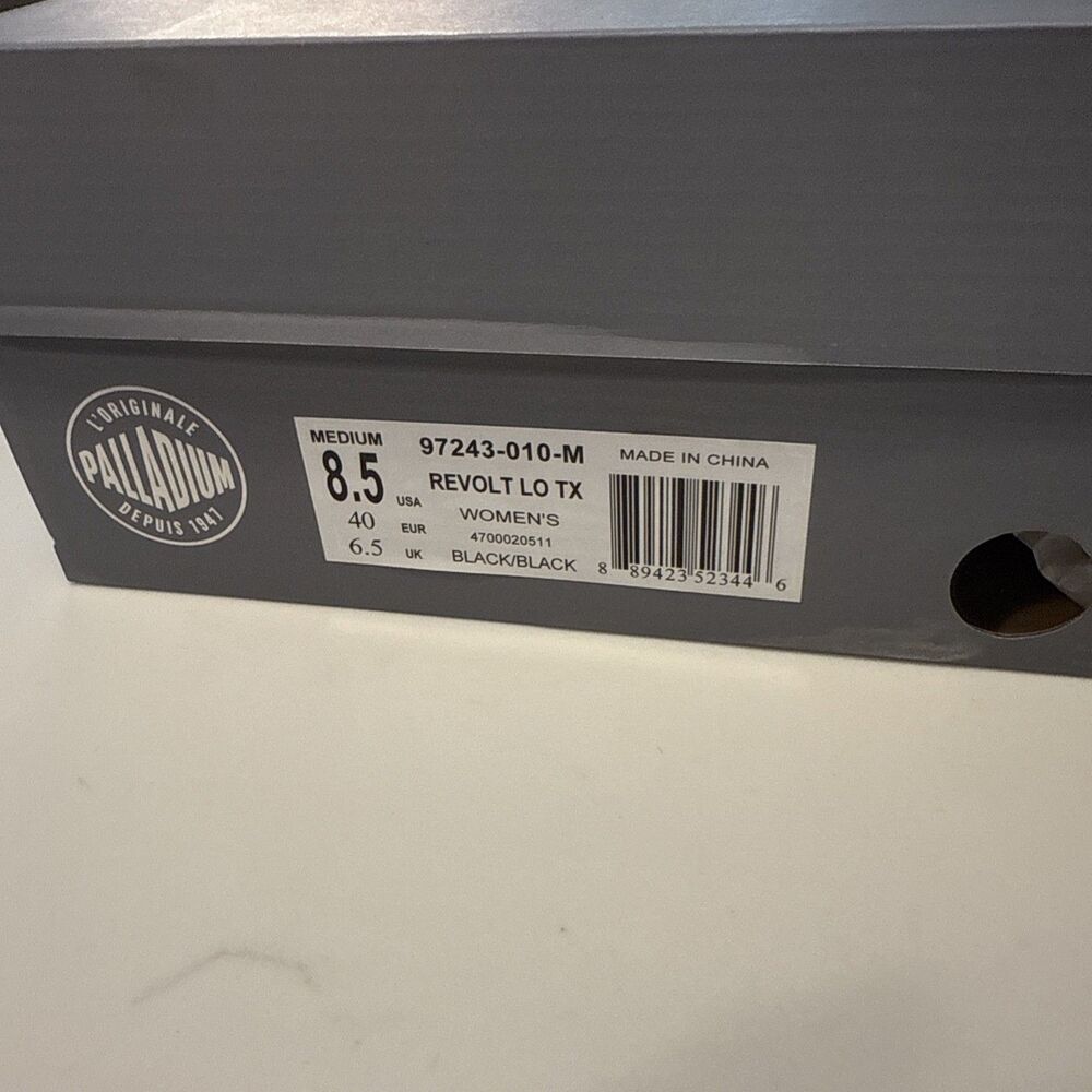 Palladium Revolt LO TX Black, 8.5 Women's - Picture 10 of 10